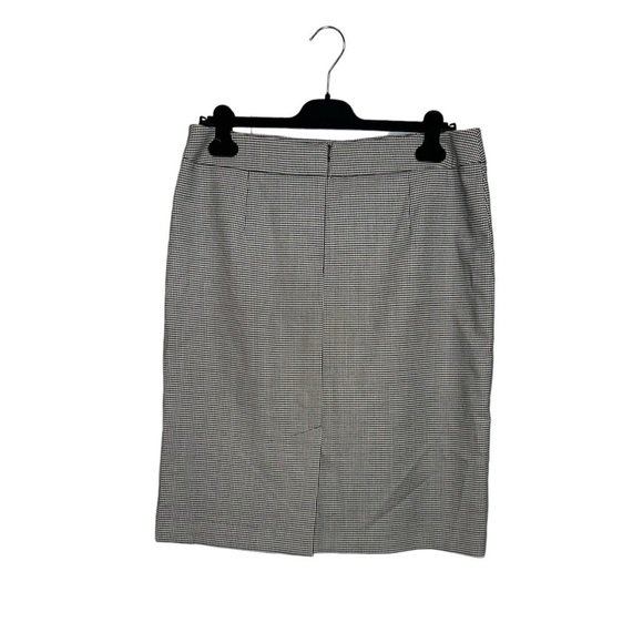 🚨 🆕 Daniel Hechter Houndstooth Wool Blend Pencil Skirt with Back Slit - Picture 3 of 10